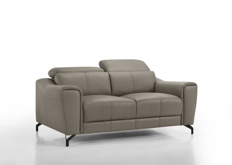 PELOSI LEATHER 2 SEATER SOFA 	MID GREY