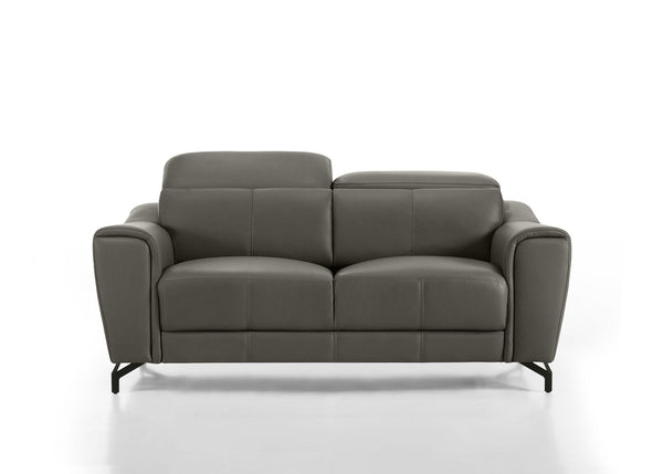 PELOSI LEATHER 2 SEATER SOFA 	DARK GREY