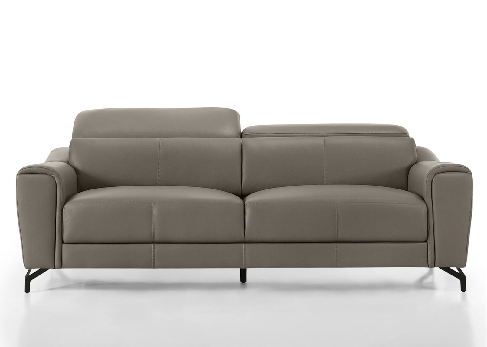 PELOSI LEATHER 3 SEATER SOFA 	MID GREY
