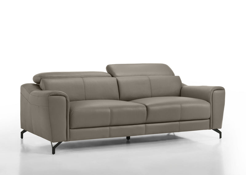 PELOSI LEATHER 3 SEATER SOFA 	MID GREY
