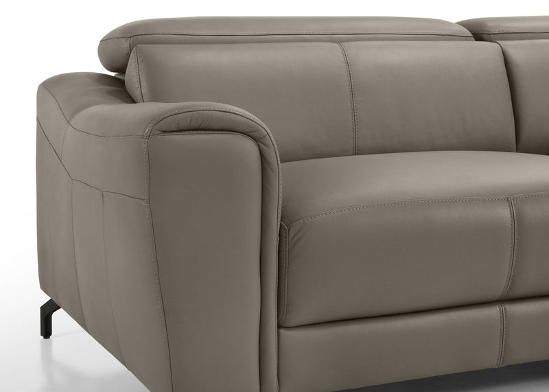 PELOSI LEATHER 3 SEATER SOFA 	MID GREY