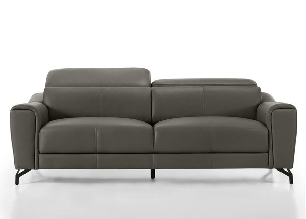 PELOSI LEATHER 3 SEATER SOFA 	DARK GREY