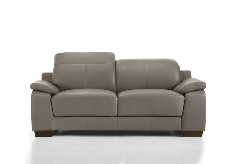 ESCHER LEATHER 2 SEATER SOFA 	MID GREY