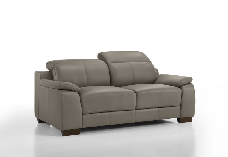 ESCHER LEATHER 2 SEATER SOFA 	MID GREY