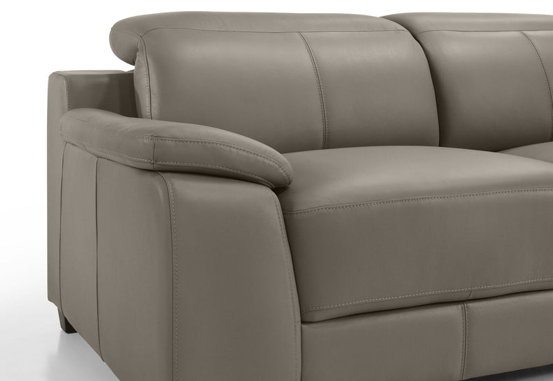 ESCHER LEATHER 2 SEATER SOFA 	MID GREY