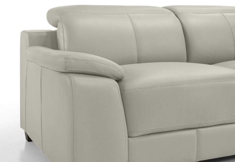 ESCHER LEATHER 3 SEATER SOFA 	LIGHT GREY
