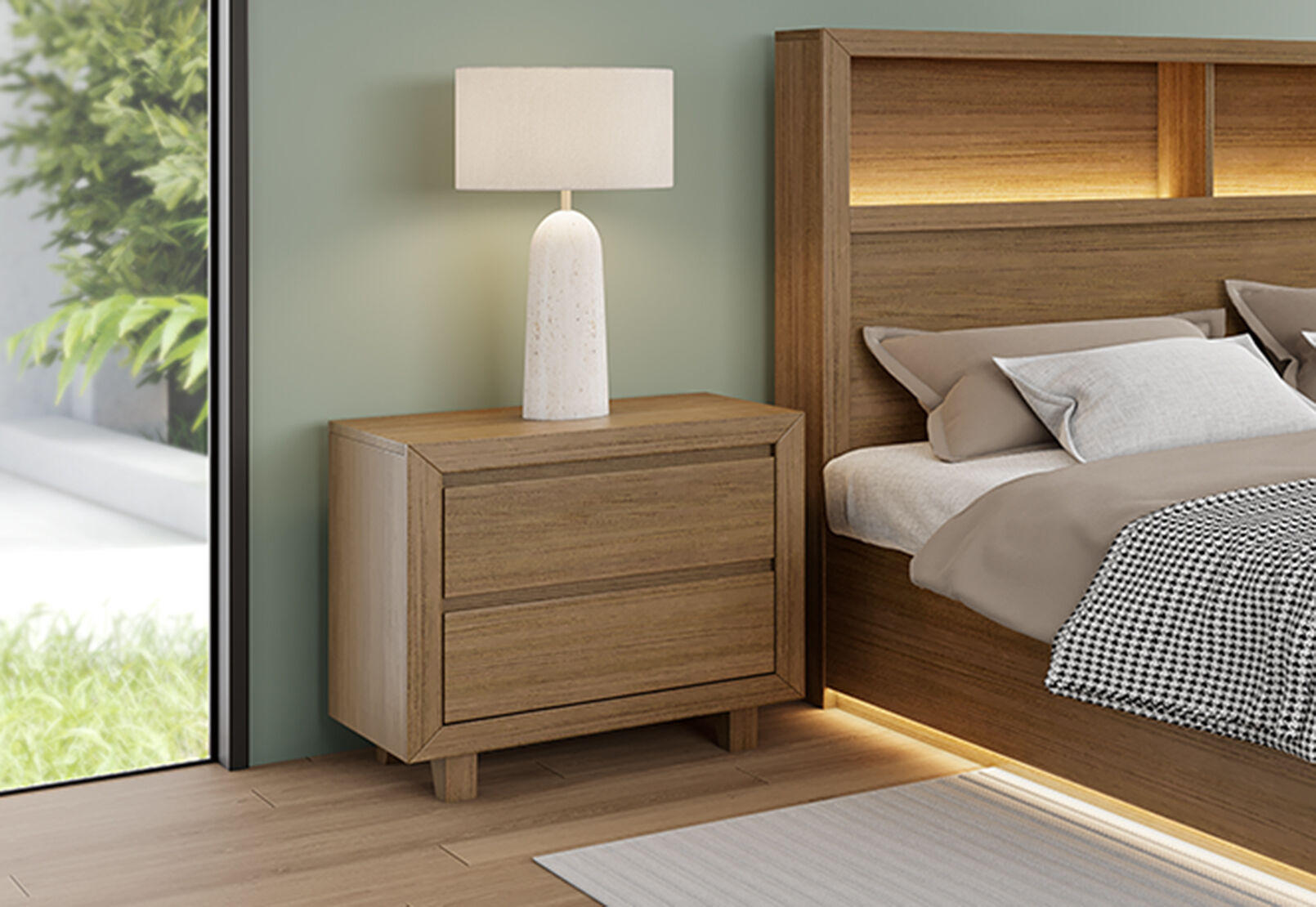RANA BEDSIDE TABLE LIGHT OAK