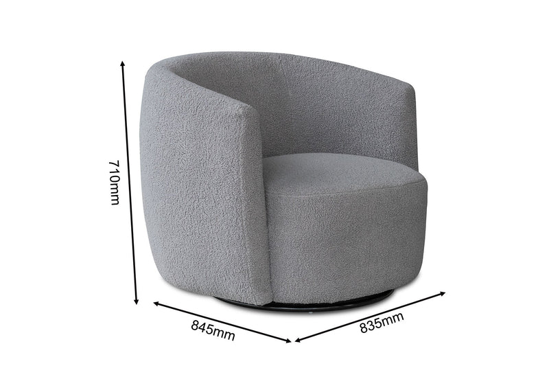 WHITAKER SWIVEL ACCENT CHAIR GREY
