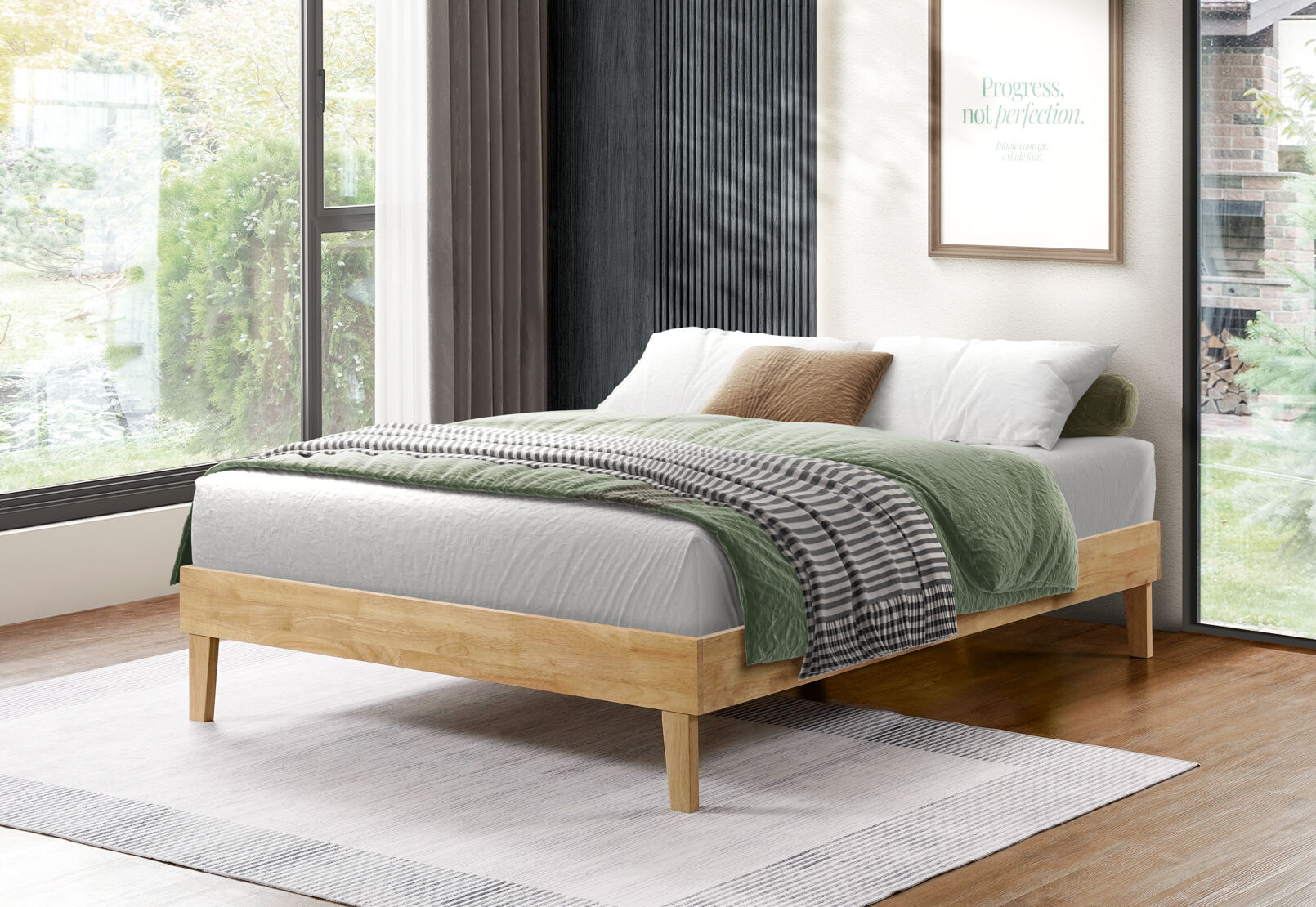CRAIG DOUBLE BED BASE LIGHT OAK
