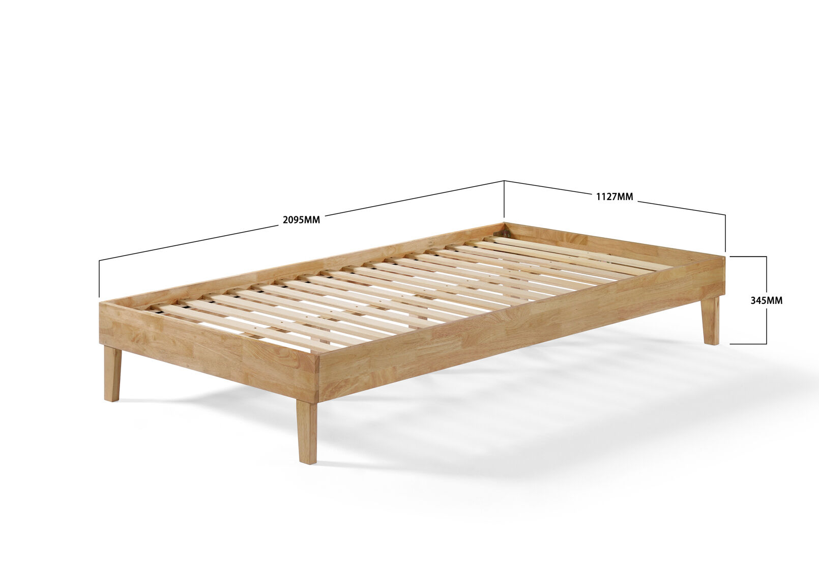 CRAIG KING SINGLE BED BASE LIGHT OAK