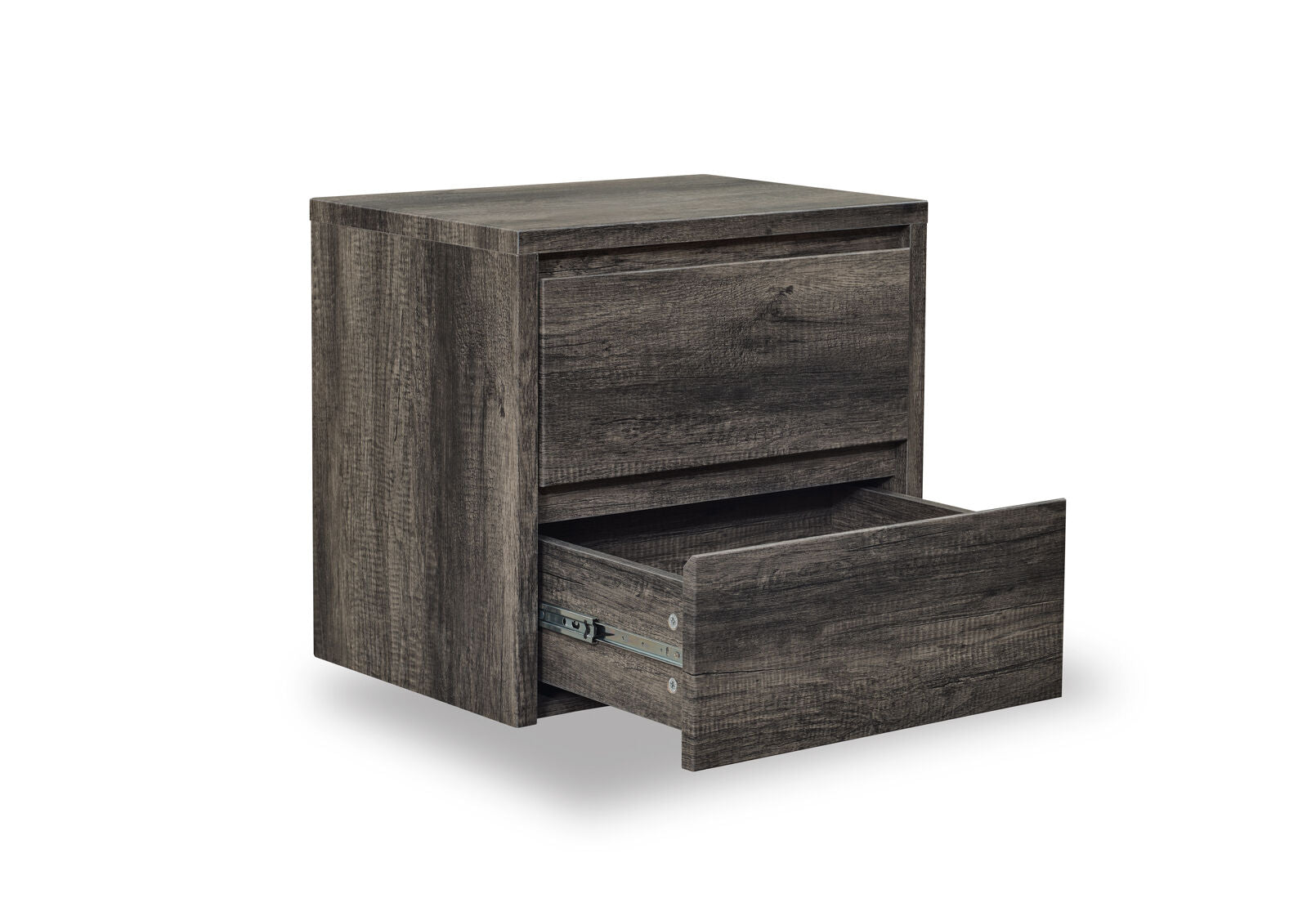 VESPERA 2 DRAWER BEDSIDE DARK GREY