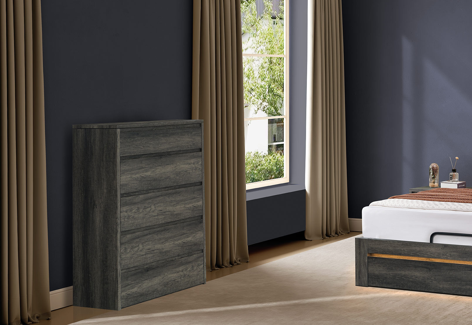 VESPERA TALL CHEST DARK GREY