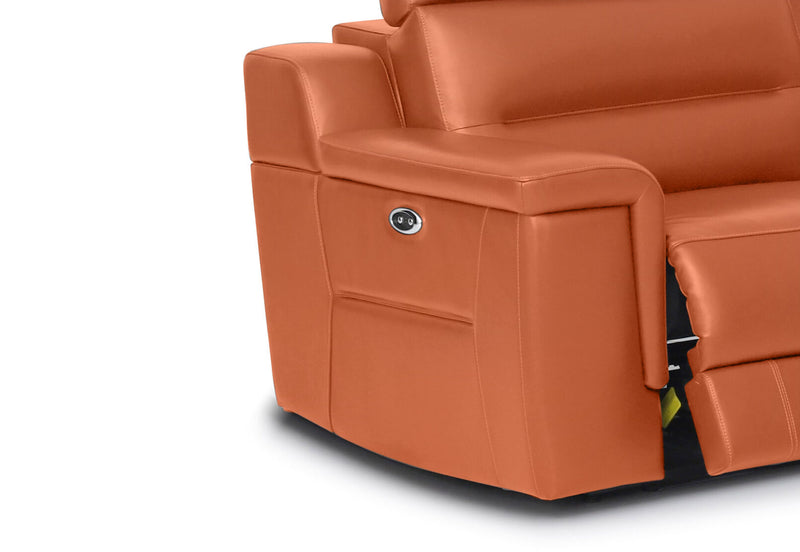 JEFFRIES LEATHER ELECTRIC RECLINER MID TAN