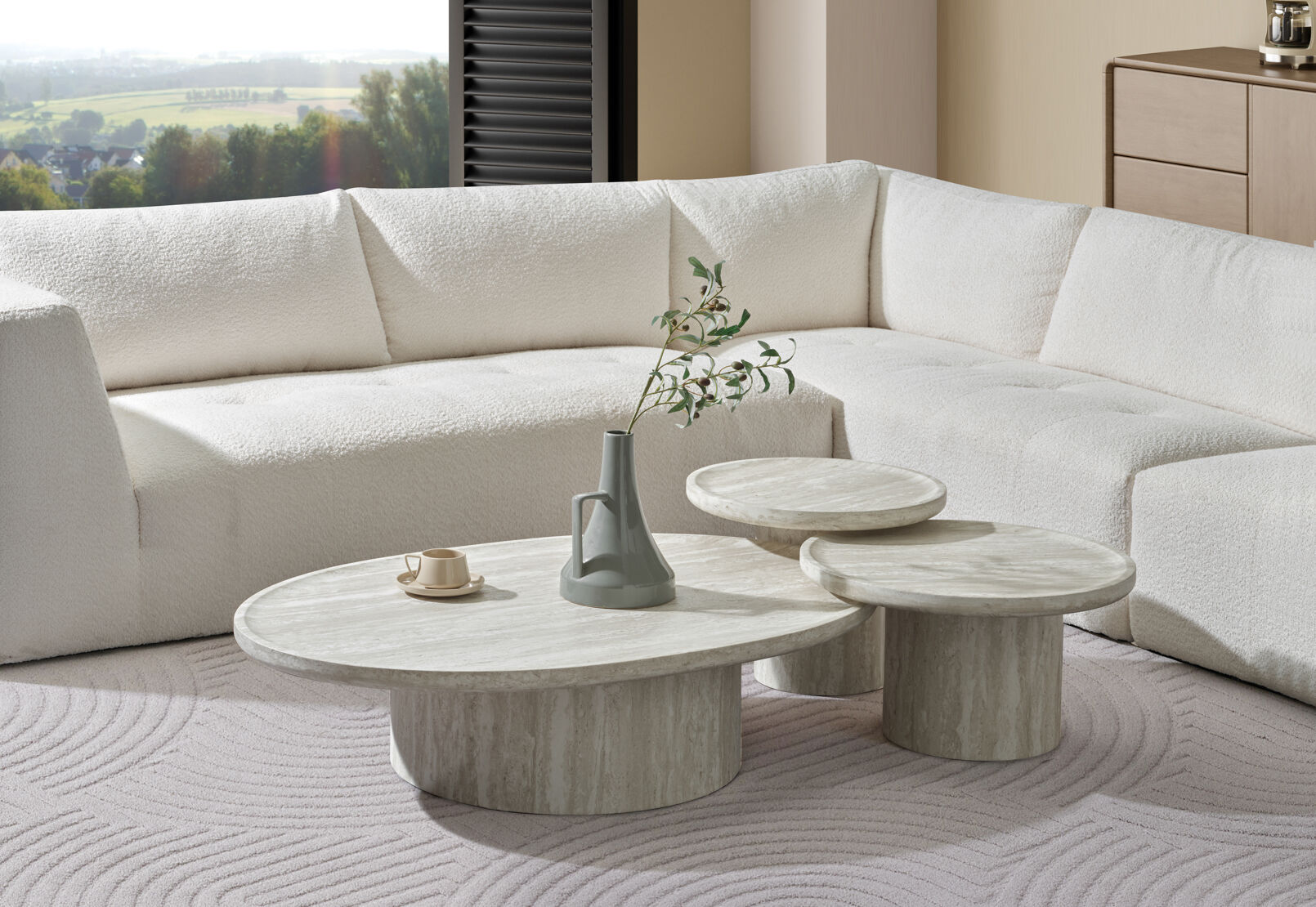 KAISEN 590MM LAMP TABLE WHITE