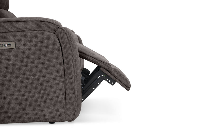 BAYTOWN FABRIC 2 SEATER ELECTRIC RECLINERS WITH CONSOLE GREY