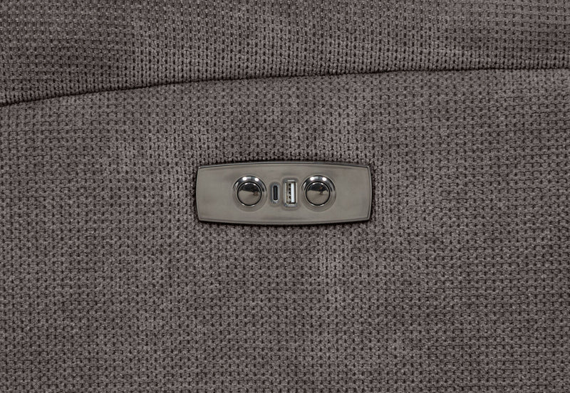 BAYTOWN FABRIC 2 SEATER ELECTRIC RECLINERS WITH CONSOLE GREY