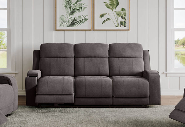 BAYTOWN FABRIC 3 SEATER ELECTRIC RECLINERS GREY