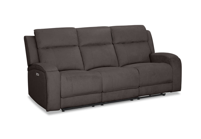 BAYTOWN FABRIC 3 SEATER ELECTRIC RECLINERS GREY