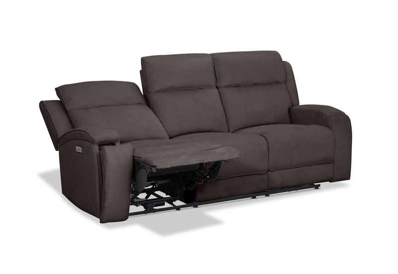 BAYTOWN FABRIC 3 SEATER ELECTRIC RECLINERS GREY