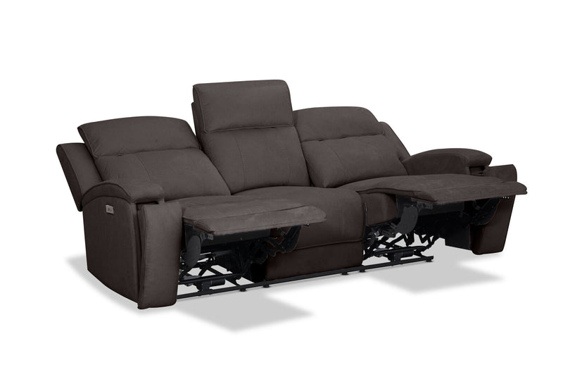 BAYTOWN FABRIC 3 SEATER ELECTRIC RECLINERS GREY