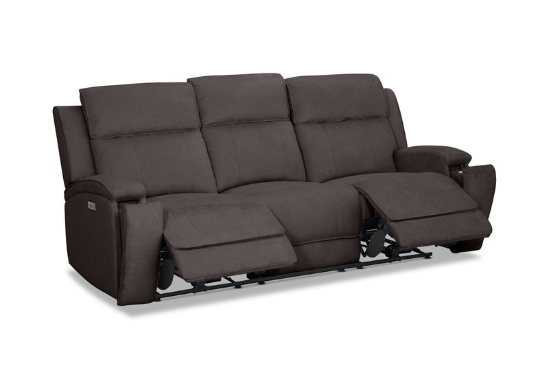 BAYTOWN FABRIC 3 SEATER ELECTRIC RECLINERS GREY