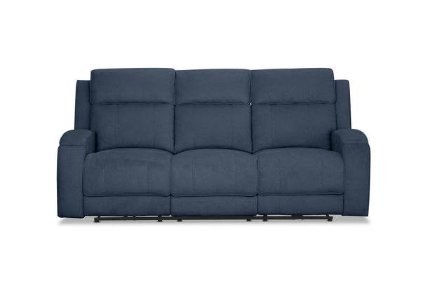 BAYTOWN FABRIC 3 SEATER ELECTRIC RECLINERS NAVY