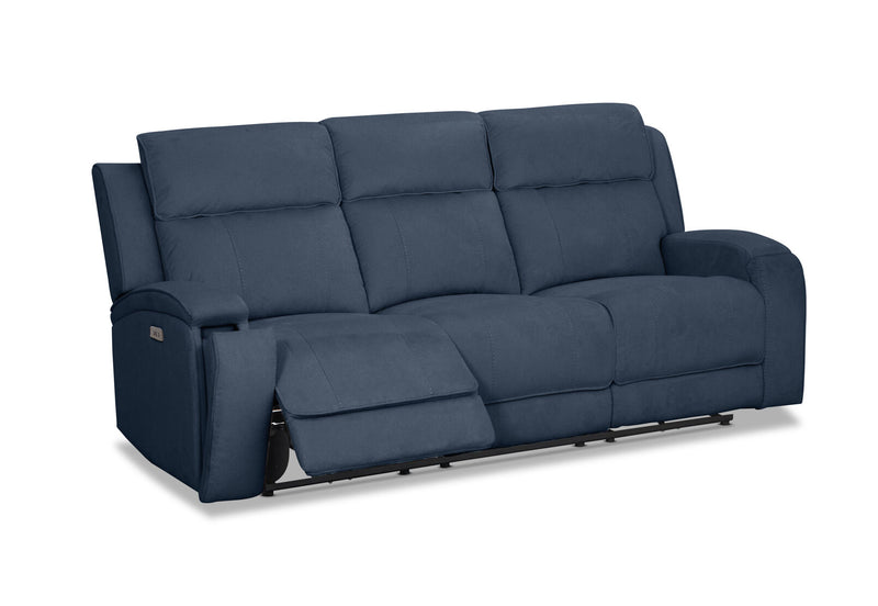 BAYTOWN FABRIC 3 SEATER ELECTRIC RECLINERS NAVY