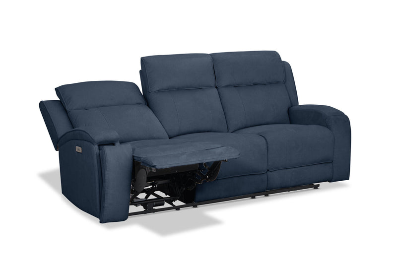 BAYTOWN FABRIC 3 SEATER ELECTRIC RECLINERS NAVY