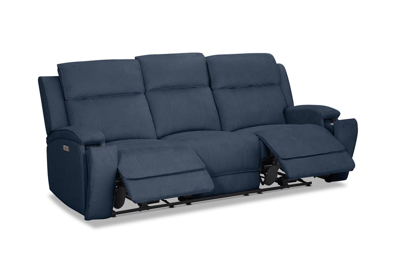 BAYTOWN FABRIC 3 SEATER ELECTRIC RECLINERS NAVY