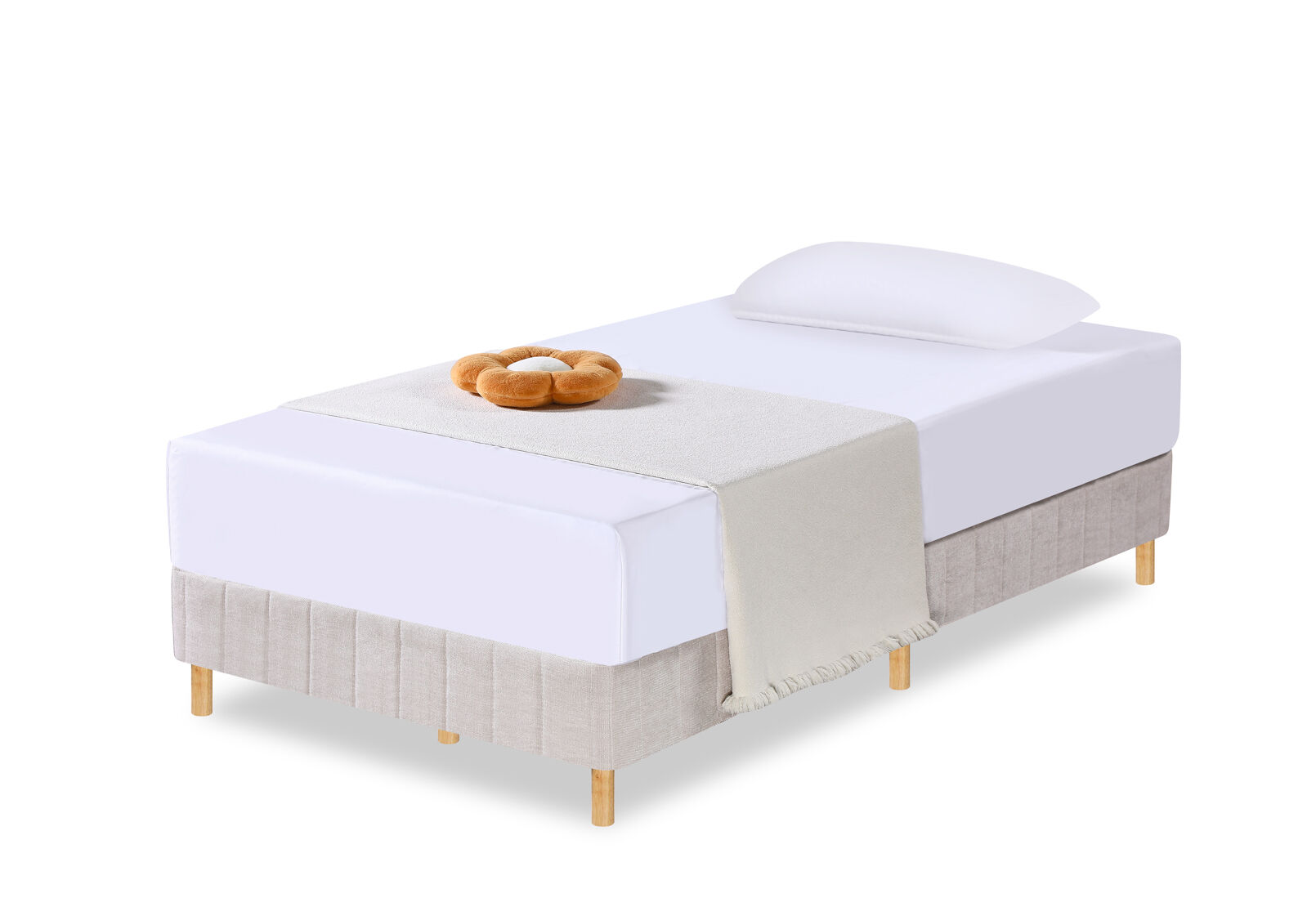 BOLOGNA KING SINGLE BED BASE BEIGE