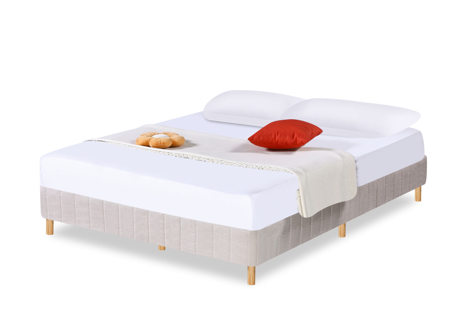 BOLOGNA QUEEN BED BASE BEIGE