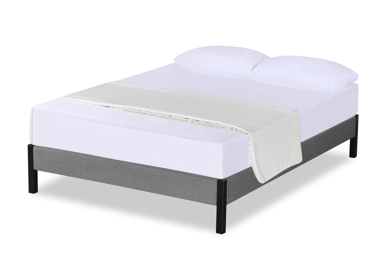 CARPENTER DOUBLE BED BASE GREY