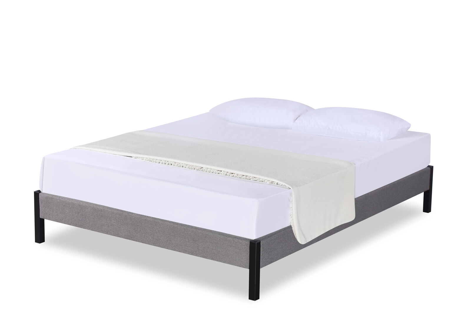 CARPENTER QUEEN BED BASE GREY