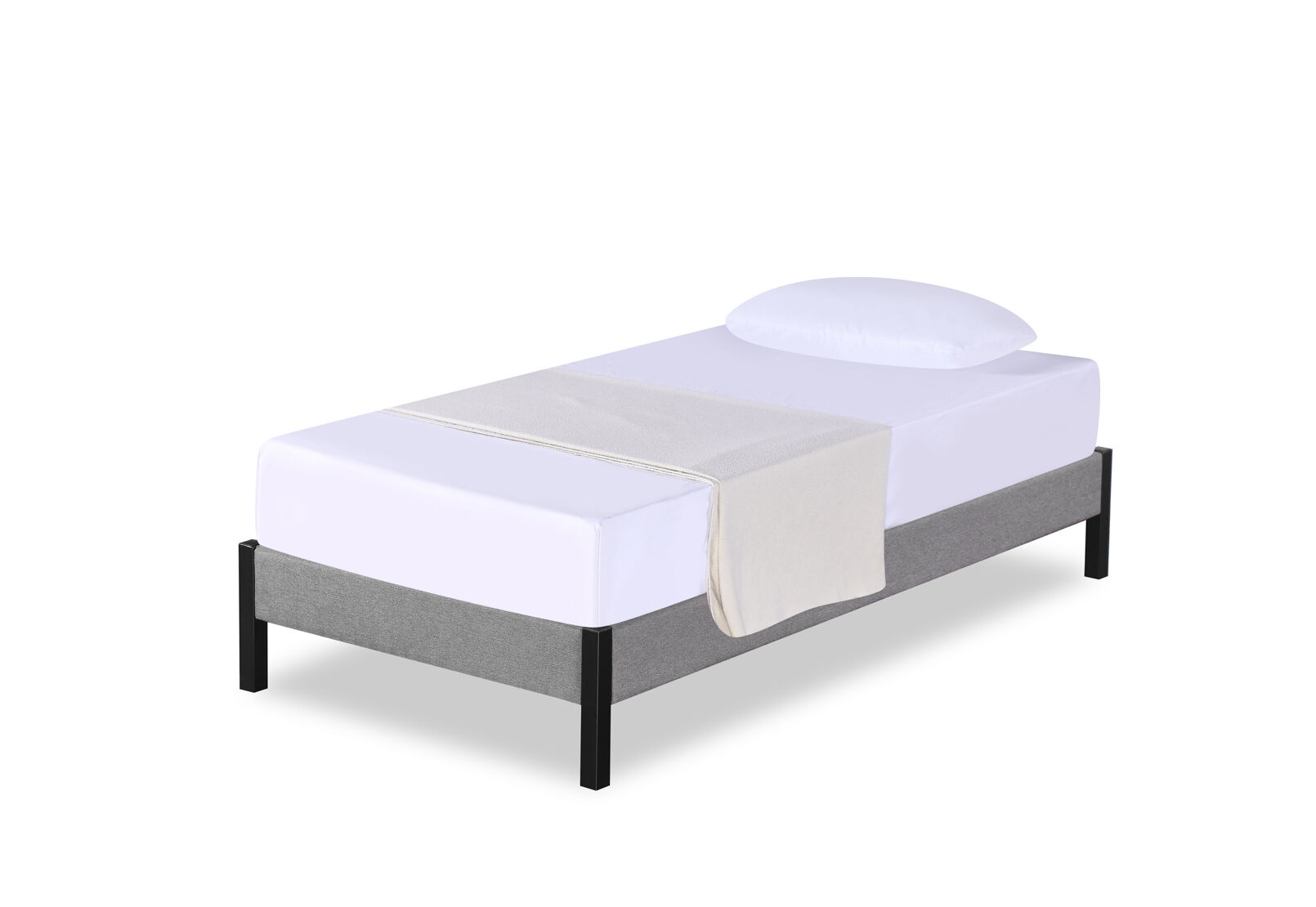 CARPENTER SINGLE BED BASE GREY
