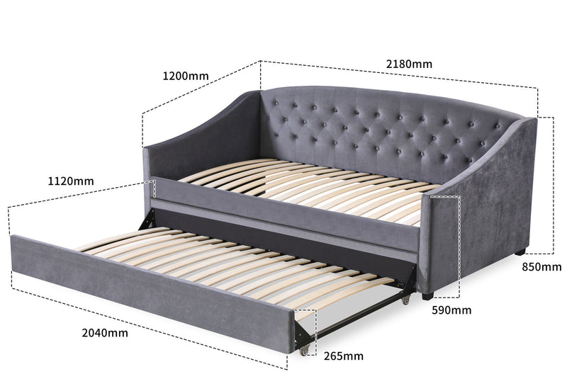 CLAUDIUS KING SINGLE DAY BED GREY