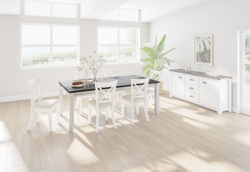 CASSEL 2100 DINING TABLE WHITE/DARK