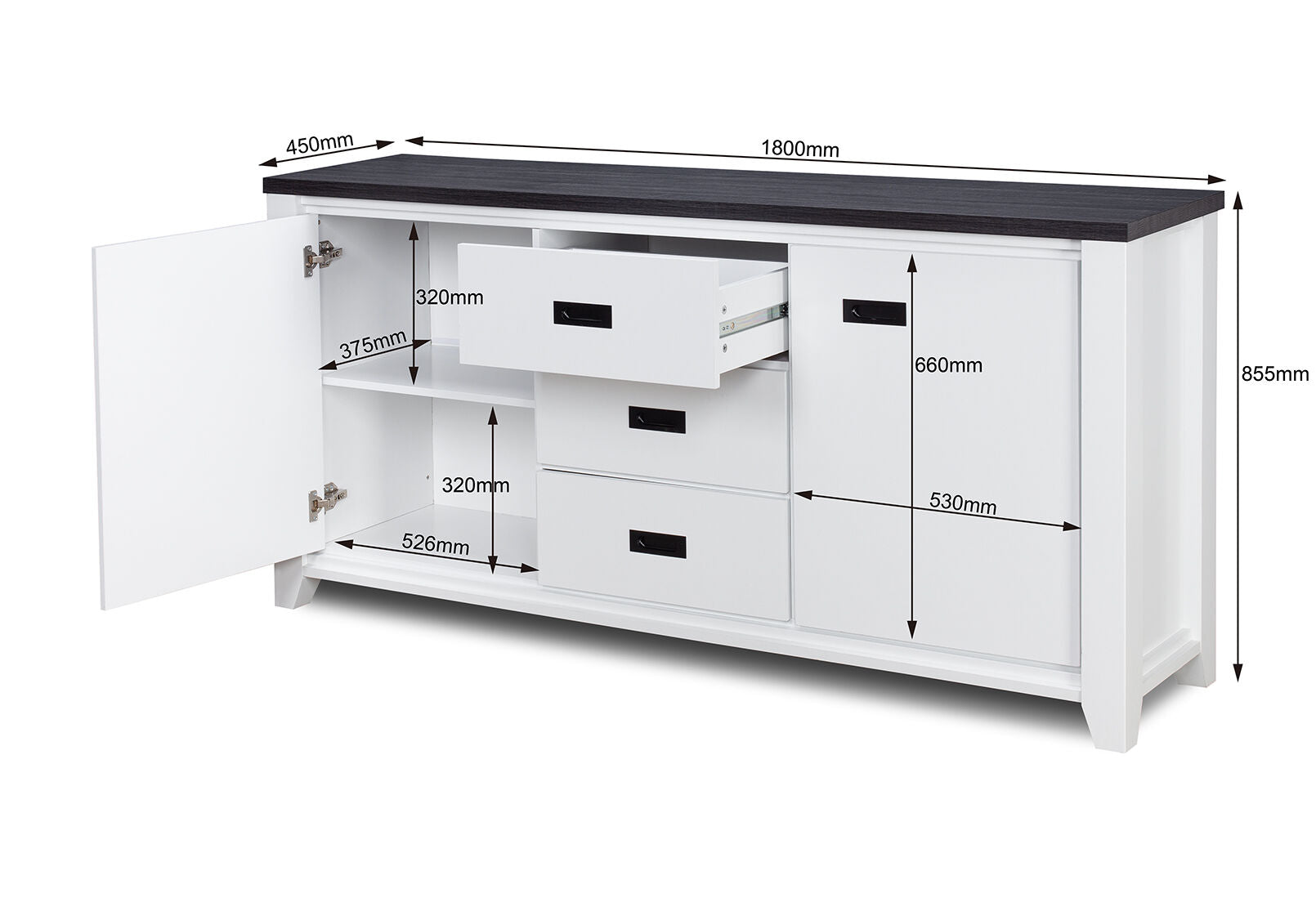 CASSEL BUFFET WHITE/DARK