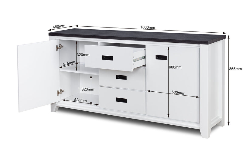 CASSEL BUFFET WHITE/DARK