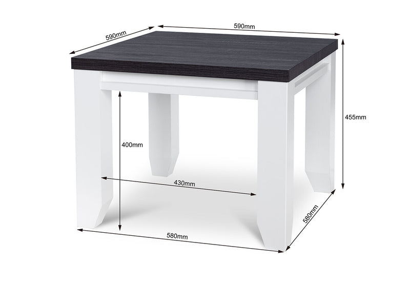 CASSEL LAMP TABLE WHITE/DARK