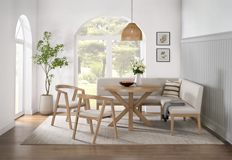 TIRION 5 PIECE DINING SETTING NATURAL/BEIGE