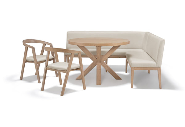 TIRION 5 PIECE DINING SETTING NATURAL/BEIGE