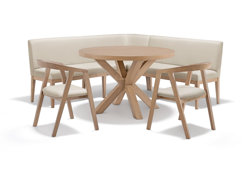 TIRION 5 PIECE DINING SETTING NATURAL/BEIGE