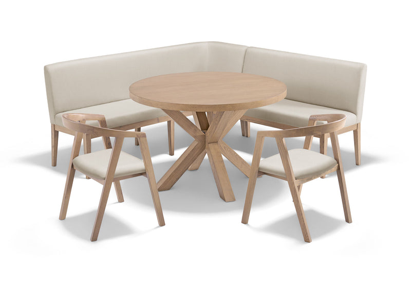 TIRION 5 PIECE DINING SETTING NATURAL/BEIGE