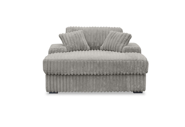GRANDORA FABRIC CHAISE CHAIR MID GREY