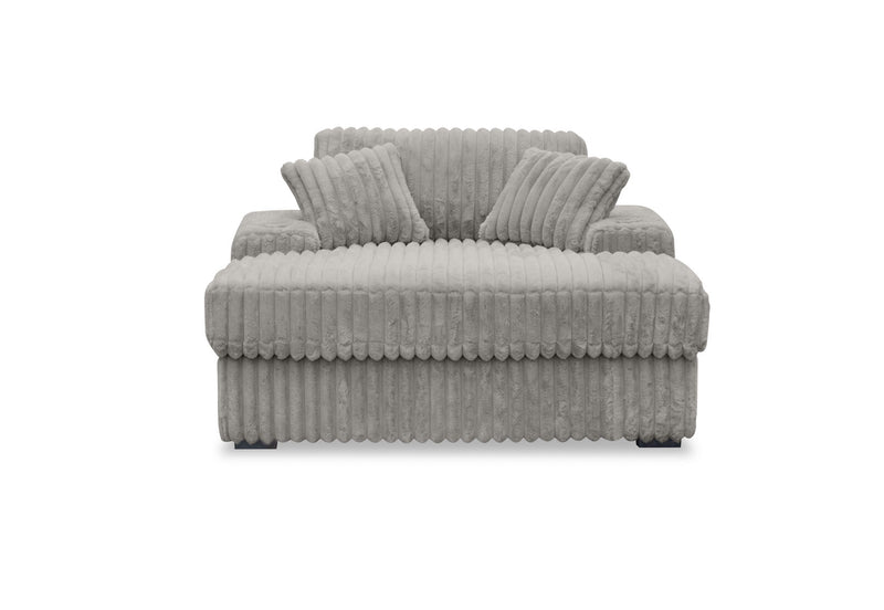 GRANDORA FABRIC CHAISE CHAIR MID GREY