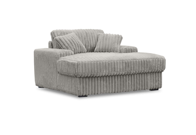 GRANDORA FABRIC CHAISE CHAIR MID GREY