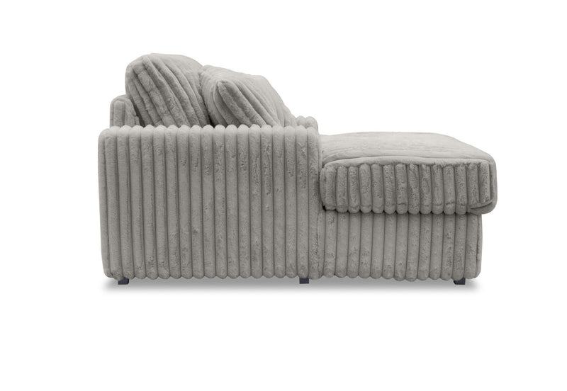 GRANDORA FABRIC CHAISE CHAIR MID GREY