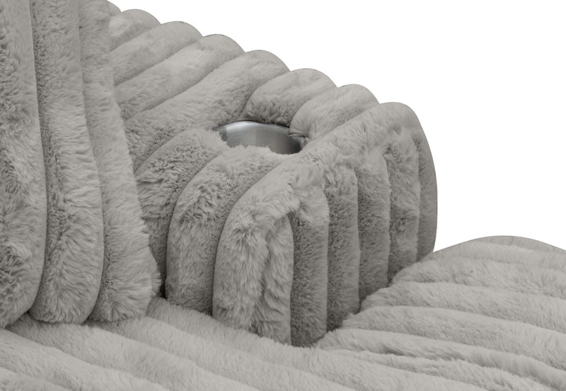 GRANDORA FABRIC CHAISE CHAIR MID GREY