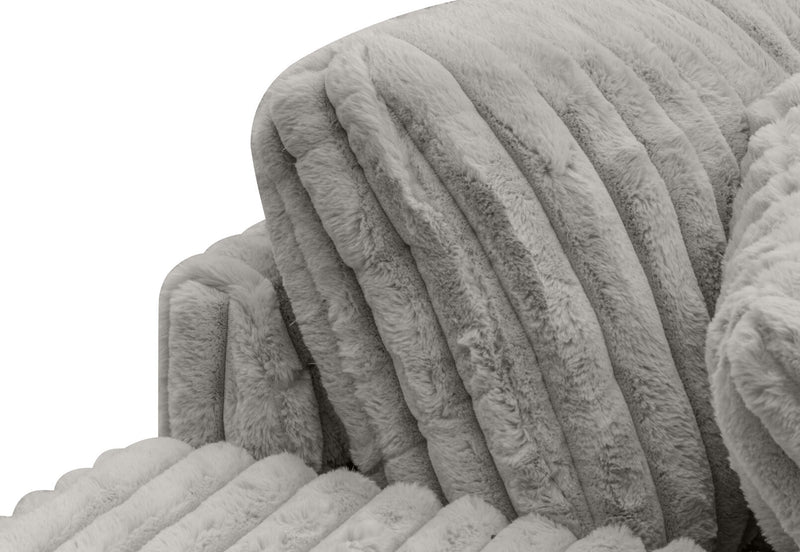 GRANDORA FABRIC CHAISE CHAIR MID GREY