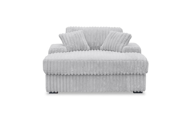 GRANDORA FABRIC CHAISE CHAIR LIGHT GREY